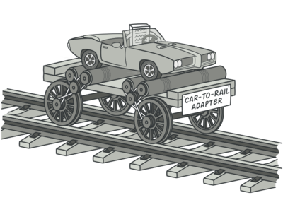 Car-to-Rail Adapter Illustration