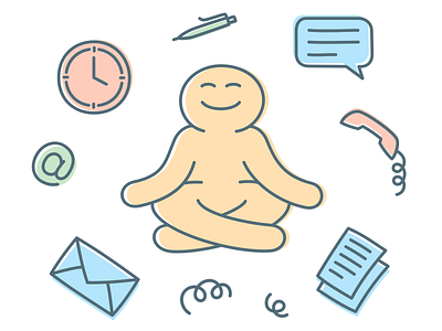 Illustration of Work Meditation character flat flat design flat illustration illustration outline outlined simple simplicity