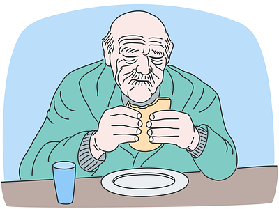 Old main eating 2d art character character design flat illustration inkscape outline simple simplicity vector