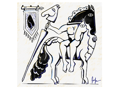 A boy and his horse chess design horse illustration knight