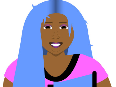 Blue-Haired Girl art illustration illustrator