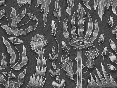 Illustration for slovak band creatures eyes flowers illustration music newalbum