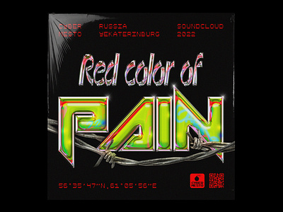 Red color of pain 3d album cover art cd chrome chrometype cover cyber dark ep lp music synthwave techno typography vinyl visual art