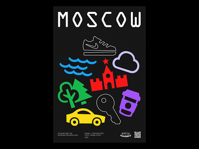 Moscow poster 2d color design flat icon poster icons illustration moscow poster print typography typography poster ui ux vector visual art web