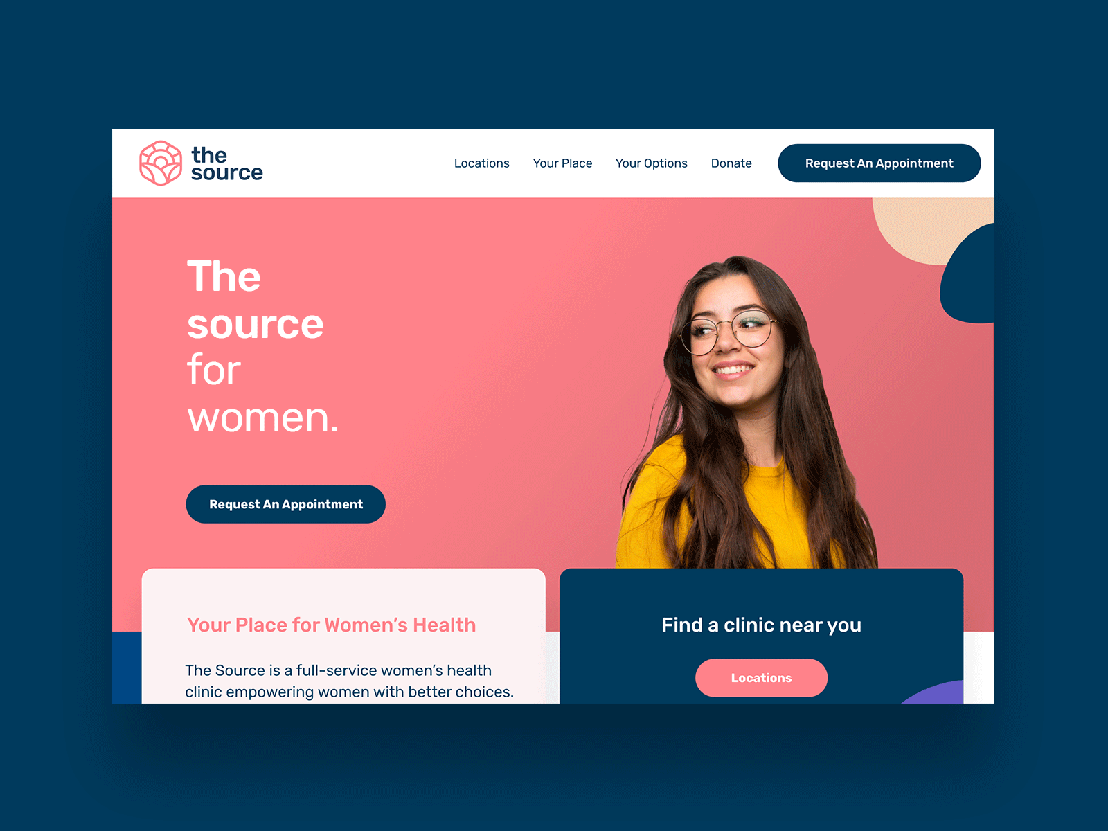 The Source Launch Day appointment clinic donate empowerment health healthcare locations source ui ux website women