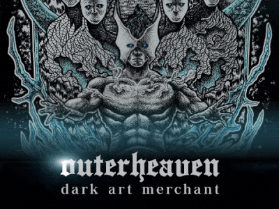 Outerheaven banner animated animation artwork band art band merchandise dark art heavy metal illustration motion graphic design
