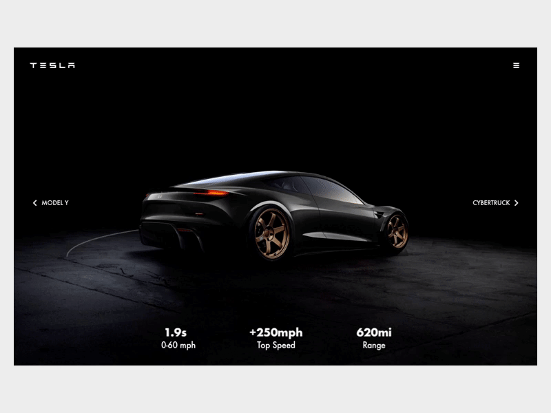 Tesla Roadster Concept animation concept e car principle tesla