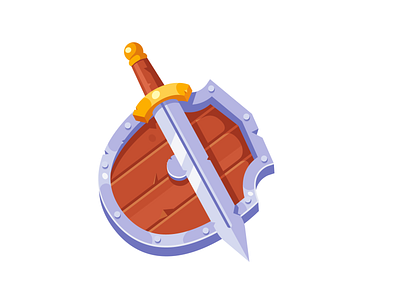 Shield and sword illustration medieval shield sword