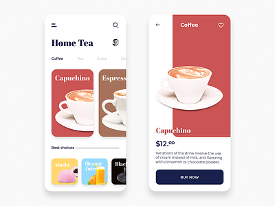 Home-Tea Order App app creative design download file filter graphic inspired ui ux