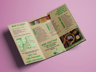 Juçaí Eco-friendly Trifold Brochure branding design graphic design vector