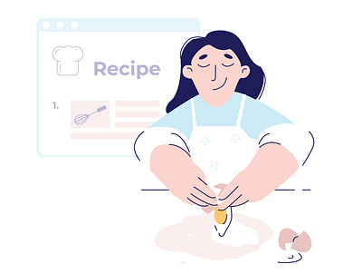 Online Cooking character cooking flat graphic illustraion minimalist vector woman