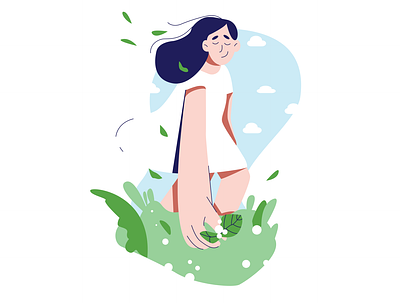 Simple Joy 🍃 character design flat girl illustration minimalist vector