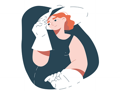 Pretty lady in gloves 2d adobe illustrator character design flat illustration minimalist vector web woman