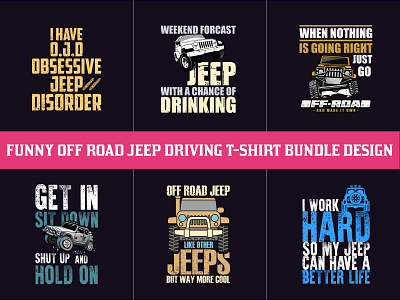 Funny Off Road Jeep Driving T-Shirt Bundle Design