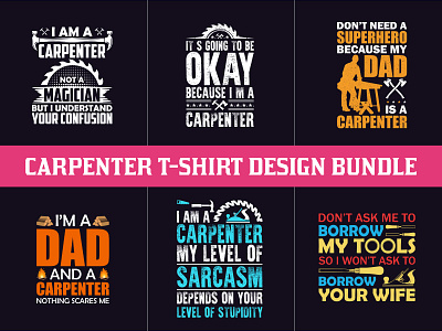 Carpenter T-shirt Bundle Design
