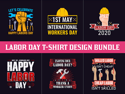 Labor Day T-Shirt Design Bundle labor day t shirt labor day t shirt design tshirt tshirtdesign typography
