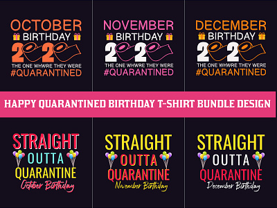 Happy Quarantined Birthday T-Shirt Bundle Design