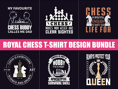 Royal Chess T-Shirt Design Bundle badge career ladder challenge chess board chess game chess pawn chess vector defeat label leader metal opportunity philosophy pretty print silhouette success t shirt design tattoo traditional