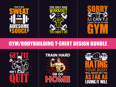 Gym/Body Building T-Shirt Bundle Design bodybuilder bodybuilder t shirt free mockup gym t shirt design gym vector illustration logo t shirt t shirt mockup