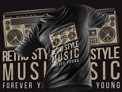 Retro Style Music T shirt Design