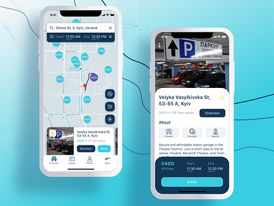 Parking Finder Mobile App app blue car design finder interaction design iphone map mobile parking parking app search ui user experience ux