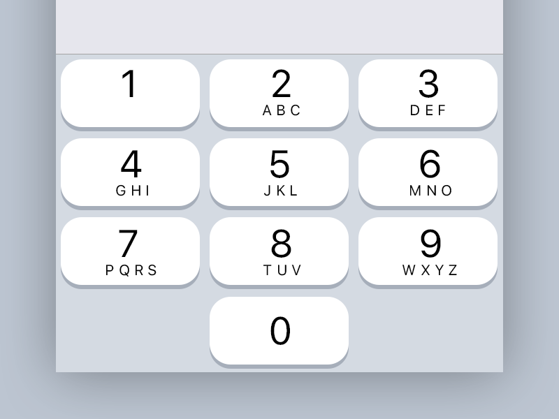 number and letter keypad
