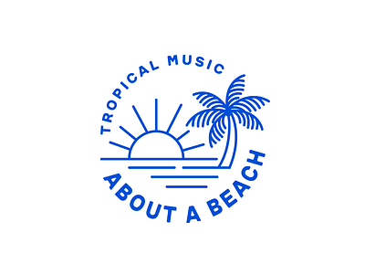 Logo for About a beach band branding logo music palmtree sunset tropical
