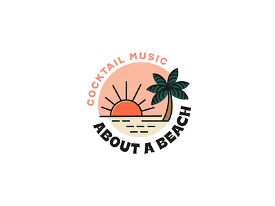 Logo for About a Beach band branding cocktail illustration logo music palmtree sunset tropical