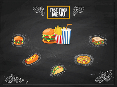 10 Fast Food Icons branding burger design fast food graphic design icons illustration menu pizza taco vector web