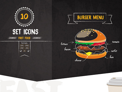 Burger menu branding burger design fast food graphic design icons illustration menu vector web