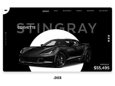 .003 Landing Page - Corvette Stingray daily 100 challenge dailyui landing page landing page concept ui ux website