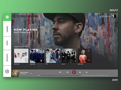 009 - Music Player - Spotify Redesign daily 100 challenge dailyui music player spotify ui