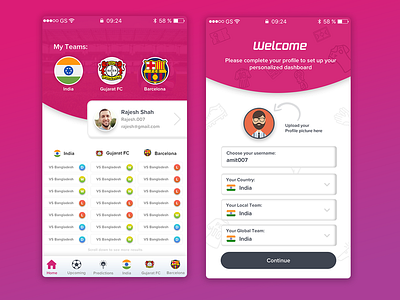 Soccer Mobile Application app barcelona footbal soccer ui ux