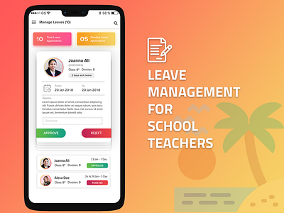 Leave Management Application education leave school sick student teacher