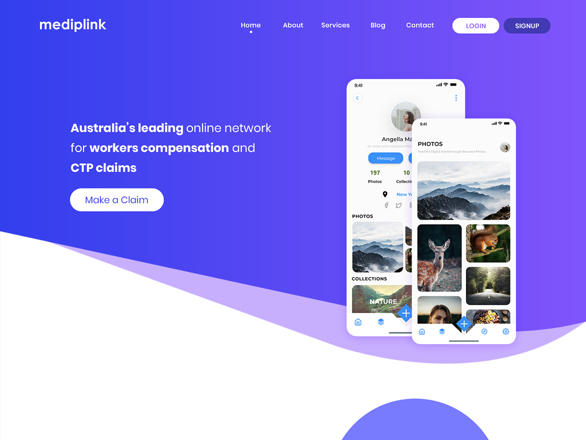 Mobile App Landing page by Mohit Patel on Dribbble