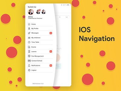 IOS Navigations menu navigation