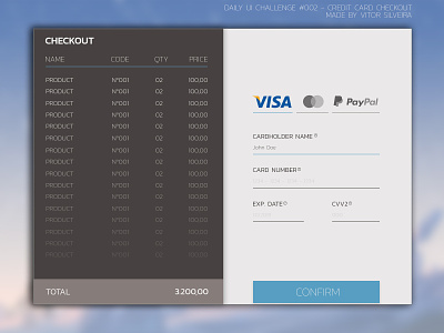 Credit Card Checkout dailyui design oo2 ui
