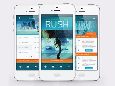 Adrenaline Rush app design mobile