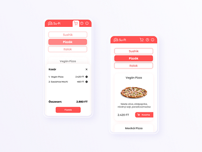 Su-Pi | Webshop for Sushi & Pizza Order category page food ordering mobile order page pizza responsive design restaurant simple clean interface sushi uidesign web design webshop