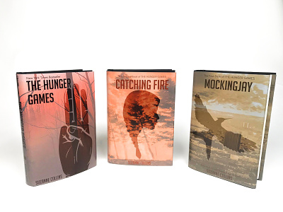 The Hunger Games Series awardwinning bookcovers college gallery graphic design hungergames illustration illustrator katniss keenestate mockup newengland orange photoshop project red redesign warmtones yellows