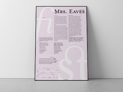 Mrs. Eaves Type Specimen Poster adobe illustrator college football graphicdesign keenestate mockup mrseaves poster art project serif font seriffont serifs text type art typeface typespecimen typography