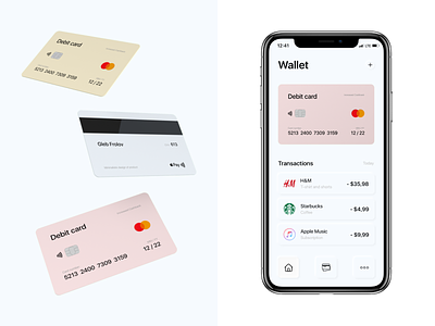 Wallet (mobile app) 3d art bank c4d card design neumorphic neumorphism product redshift ui wallet