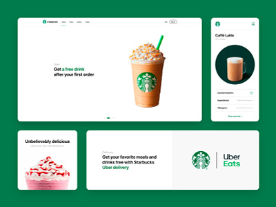 Starbucks (UI elements) app art branding coffee illustration logo starbucks ui ui design ux vector web