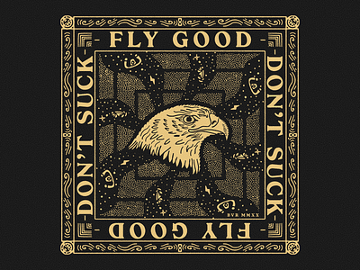 Fly Good, Don't Suck Bandana aviation bandana eagle graphic graphic design illustration stars vintage