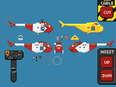 Sprite Sheet chopper helicopter pixel art