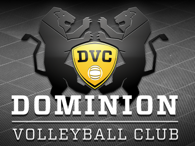 Dominion club crest heraldic heraldry lions rampant logo volleyball