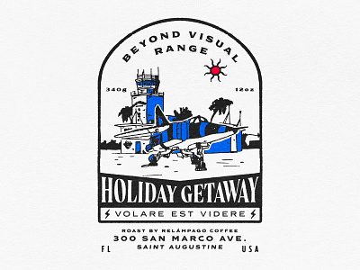 Holiday Getaway aircraft coffee coffee label jet lock up lockup packaging vintage