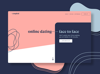 Dating App Concept branding dating app dating website design landing page pastel pink website