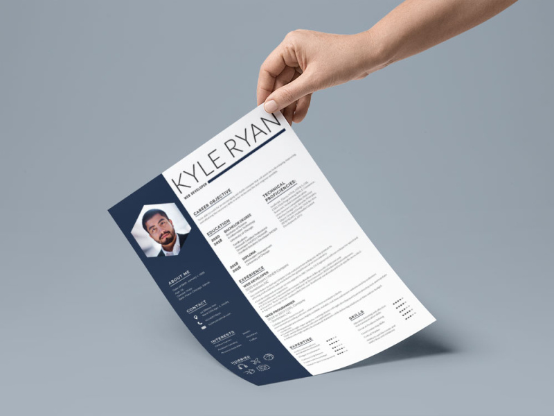 Free Website Developer Resume Template by James Han on Dribbble