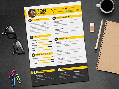 Free Flat CV Template with Stylish Design curriculum vitae cv cv resume template download free cv free cv template free resume free resume template free template freebie freebies resume